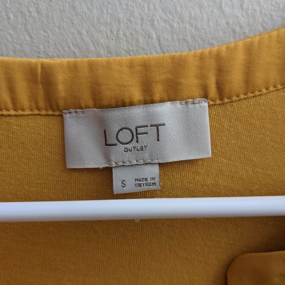 LOFT Outlet - Mixed Media Tank Blouse - Gold/Orange - Size S - Picture 3 of 4